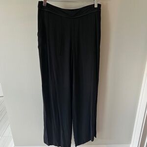 SUNDANCE Size 8 Black Crepe Side Zip Wide Leg Pants